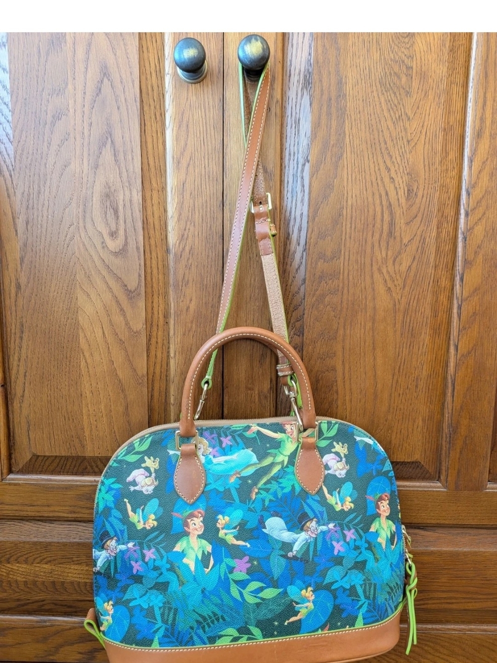 Dooney & Bourke Blue Peter Pan Print Dome Satchel - Picture 2 of 9